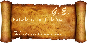 Gulyás Emiliána névjegykártya